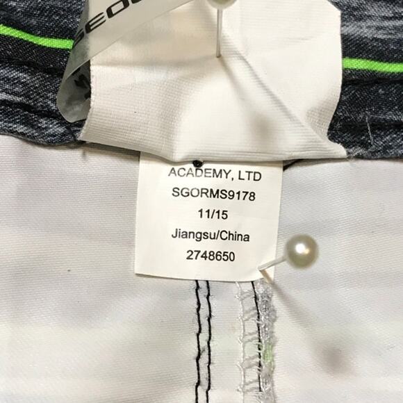 O'Rageous Striped Pockets Bermuda Swim Trunks 34" - Picture 4 of 7